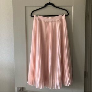 Quince pink pleated midi skirt